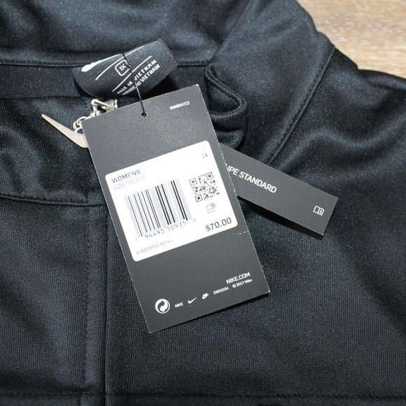 NIKE WOMEN'S PLUS SIZE BLACK LOGO TRACK JACKET - Picture 2 of 5
